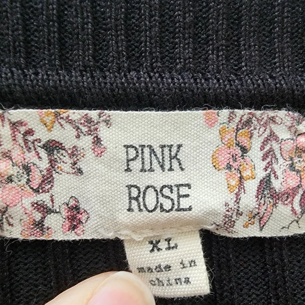 Pink Rose Sweater‎ Cold Shoulder Dress Ribbed Super Stretchy XL - Picture 4 of 7